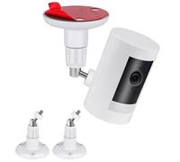 Lot de 2 supports muraux adhésifs pour caméra Ring Stick Up Cam & Ring Outdoor Cam Plus, support réglable à 360 degrés sans vis pour votre caméra de surveillance, 2 façons d'installation sans perçage