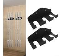 Lot de 2 supports muraux compacts en métal pour salle de sport à domicile, design peu encombrant pour garder l'équipement d'entraînement bien rangé et accessible
