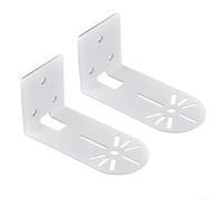 Lot de 2 supports muraux en acier sans perçage pour caméra Ring Pan-Tilt | Construction en acier, installation murale ou au plafond, trou de gestion des câbles, 9,1 x 4,6 cm, blanc