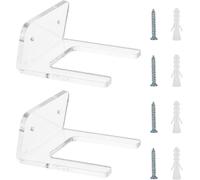 Lot de 2 supports muraux en acrylique pour guitare, 2 supports muraux transparents pour guitare avec 4 vis en fer et chevilles en plastique, 9,4 x 10 x 4,85 cm, support mural pour guitare pour guitare