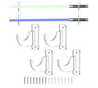 Lot de 2 supports muraux en acrylique pour sabre laser pour montage permanent pour soutenir les épées et les lames de collection dans des espaces verticaux (transparent)