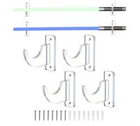 Lot de 2 supports muraux en acrylique pour sabre laser pour montrer des épées pour objets de collection et décoration à thème dans n'importe quelle pièce (transparent)