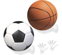 Lot De 2 Supports Muraux En Forme De Palmier Pour Ballons De Basket - Support Mural Pour Ballon De Basket - Décoration Créative Pour Football Et Basket-Ball (Blanc)