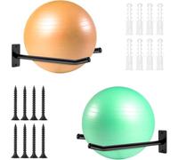 Lot de 2 supports muraux en métal pour ballons d'exercice