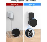 Lot De 2 Supports Muraux Pour Haut-Parleur Ech0 P0p Sans Vis, Pas De Perçage Nécessaire, Câble De Stockage Caché, Compatible Avec Google Nest, Ech0 P0p - Noir