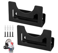 Lot de 2 supports muraux pour meuleuse d'angle - 12 x 7 cm - Avec matériel de fixation - Support universel pour ponceuse - Noir