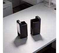 Lot de 2 supports muraux pour télécommandes TV, climatisation et ventilateurs - Organiseur de rangement compact en plastique - 9 x 10 x 4 cm - Support mural peu encombrant - Noir - Noir (BLAC(B(B(B)