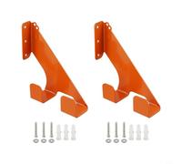 Lot de 2 supports muraux pour tronçonneuse en acier robuste avec revêtement orange, support de rangement horizontal ou vertical pour clés de scie, support mural pour tronçonneuse compatible avec la