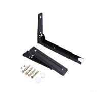 Lot de 2 supports muraux rétractables pliables en acier laminé à froid pour micro-ondes - Extension de 400 mm - Noir