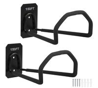 Lot de 2 supports muraux robustes pour tuyau d'arrosage extérieur en métal durable pour tuyau d'arrosage et rallonges