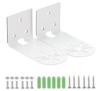 Lot de 2 supports muraux sans perçage pour caméra de sécurité Construction en fer Revêtement antirouille Compact 45,7 cm Blanc 45,7 cm pour verre pour carrelage métal Utilisation intérieure ou