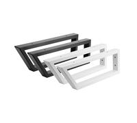 Lot de 2 supports muraux SCHRÄG - Pour lavabo - En métal - Charge lourde - Support mural - Porte-serviettes - Support de console - Support d'angle stable - Noir - 450 mm
