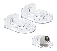 Lot de 2 Supports Muraux Universels pour Caméra, Support Mural Adhésif Transparent sans Perçage, Étagère Murales Compatible avec TP Link Tapo, Babyphone et Caméra de Sécurité Intérieur Extérieur