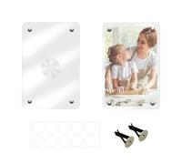 Lot de 2 supports photo magnétiques pour voiture, cadre photo, affichage horizontal et vertical en acrylique, accessoires d'intérieur automobile adaptés à Polaroid, taille 3,5 x 2,4 pouces, grille