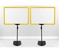 Lot De 2 Supports pour Affiches avec Base en Métal en Forme De Patte De Canard, Support pour Panneau D'affichage sur Pied Ou sur Pied avec Poteau Réglable en Hauteur., Yellow, A5