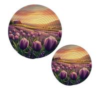 Lot de 2 supports pour assiettes chauffantes en forme de fleur de lavande - Résistant à la chaleur - Pour ustensiles de cuisine - Accessoires de comptoir