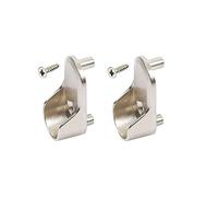 Lot de 2 supports pour barre de penderie - Support de rail de 15 mm - Plaqué nickel argenté