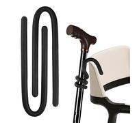 Lot de 2 supports pour cannes de marche pour un rangement facile et sûr des béquilles, arrêtez de tomber au sol, rotation à 360 degrés, accessoires à fixer à votre chaise, scooter, fauteuil roulant
