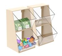 Lot de 2 supports pour capsules de café, étagère pour sachets de thé, organiseur de tiroir avec fenêtre de visualisation, support double couche pour sucre, capsules de café