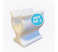 Lot de 2 supports pour manivelle de store Thule et Fiamma - Diamètre : 20 mm - Flexible et indestructible - Montage facile avec vis ou ruban adhésif - Fabriqué en Allemagne - Blanc
