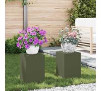 Lot de 2 supports pour plantes, en acier, 24 x 24 x 35 cm, pour balcon, terrasse, jardin, en métal, moderne pour l'intérieur et l'extérieur, décoration