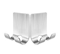 Lot de 2 supports pour rasoir de douche, crochet de rasoir de douche, crochets utilitaires en acier inoxydable pour serviette, luffa, bouchon, clés, peignoir, manteau, fournitures de cuisine et de