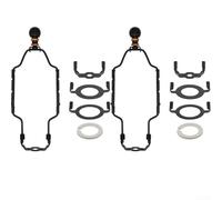 Lot de 2 supports réglables pour abat-jour de 17,8 à 25,4 cm - Support de lampe en métal réglable en hauteur - Forte capacité de charge pour éclairage domestique (noir)