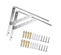 Lot de 2 supports robustes en acier inoxydable avec cadre triangulaire pour étagère murale à angle droit - Joint en acier inoxydable durable