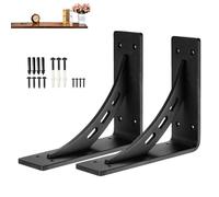 Lot de 2 supports triangulaires robustes en métal pour charges - Supports pour étagères flottantes - Pour cuisine, garage, ferme, intérieur et extérieur