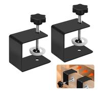 Lot de 2 supports universels robustes en acier inoxydable avec pince en C Noir