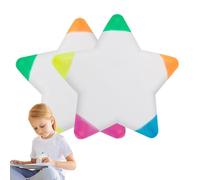 Lot de 2 surligneurs en forme d'étoile, surligneurs créatifs, en forme d'étoile, pour, multicolore, papier à lettre aquarelle pour dessiner et marquer