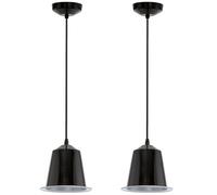 Lot De 2 Suspensions LED Noir GU10 Plafond Luminaire Couloir