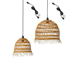 Lot de 2 suspensions secteurs beige hawaii long