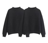 Lot de 2 Sweats doublés en Polaire pour Femme - Décontracté - Chaud - Col roulé - Manches Longues - Vêtements d'automne et d'hiver, 2 pièces - 10, L