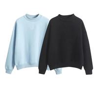 Lot de 2 Sweats doublés en Polaire pour Femme - Décontracté - Chaud - Col roulé - Manches Longues - Vêtements d'automne et d'hiver, 2 pièces - 14, M