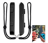 Lot de 2 Switch gamepad bracelet avec verrouillage automatique, Dragonnes pour Nintendo Switch avec Capuchons pour Joystick - Accessoires Confortables pour Joycon Noir