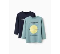 Lot de 2 t-shirts à manches longues stockholm bleu clair 11/12A