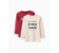 Lot de 2 t-shirts à manches longues stockholm gris clair 13/14A