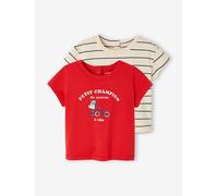 Lot de 2 T-shirts Basics bébé manches courtes rouge 3M(60CM)