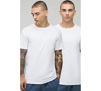 Lot de 2 t-shirts basiques à col ras du cou homme - blanc - M, blanc