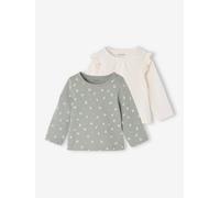 Lot de 2 T-shirts bébé Basics manches longues vert sauge 12M(74CM)