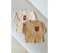 Lot De 2 T-shirts Bébé Manches Longues Moka Marron 5A