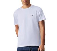 Calvin Klein T-Shirts Manches Courtes Lot de 2 Homme Monologo Col Ras-du-Cou, Blanc (Bright White/Bright White), XS