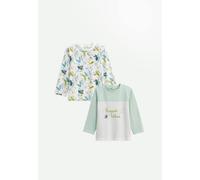 Lot De 2 T-shirts Enfant Manches Longues Oscar Bleu 12M(74CM)
