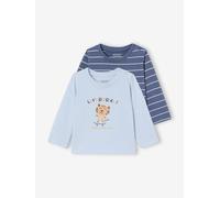 Lot de 2 T-shirts manches bébé bleu ciel 3M(60CM)