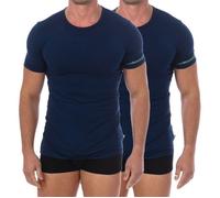 Lot de 2 t-shirts mode en coton biologique BKK1UTS05BI pour homme-Bleu marine