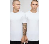 Lot de 2 t-shirts moulants homme - blanc - XS, blanc