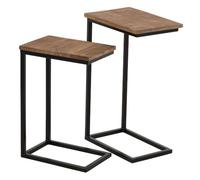Lot de 2 Table d'Appoint Déco "Gigogne" 64cm Naturel
