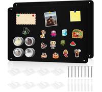 Lot de 2 Tableau Magnétique Mural 0,8 mm, Plaque Aimantee pour Magnets, 43 x 30 cm Ultra Mince Acier inoxydable 2 Pièces - Noi MEMO