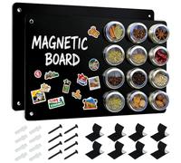 Lot de 2 Tableau Magnétique Mural, 43 x 30cm Plaque Aimantée pour Magnets, Tableau Aimanté Mural pour Aimants et Notes, Autocollant pour Bureau, Cuisine, Réfrigérateur (Noir)